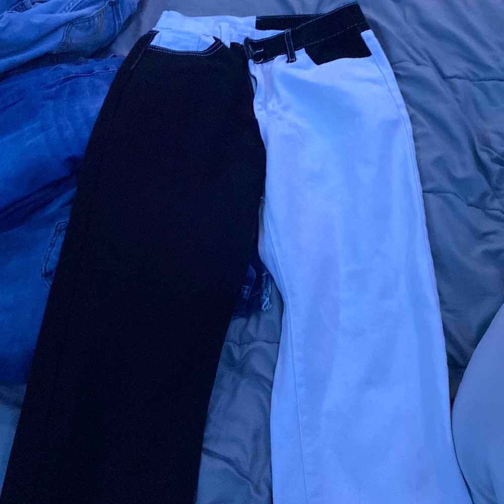 Black and white bell bottoms
